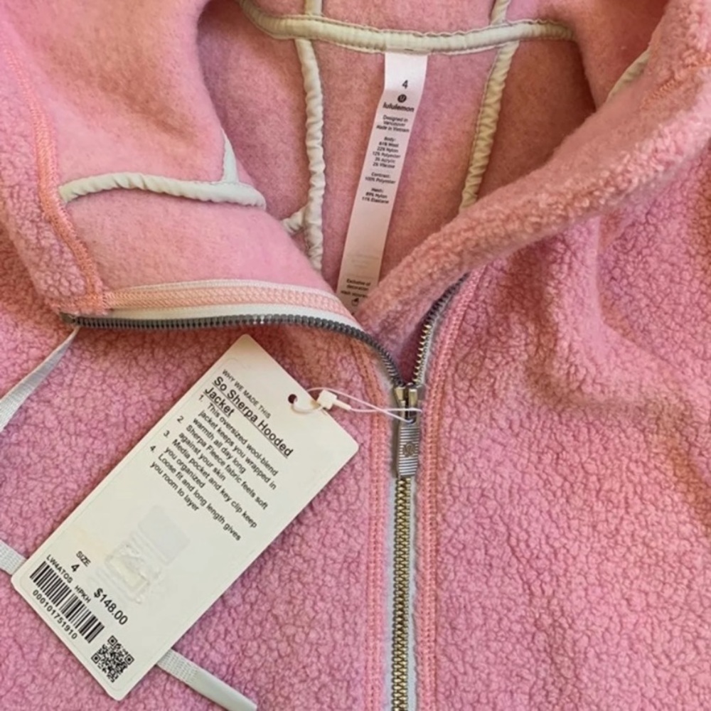 Lululemon So Sherpa Pink Hooded Jacket - Picture 7 of 8